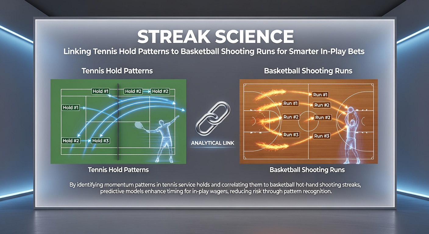Grafik mit Overlays von Tennis-Hold-Charts und Basketball-Shooting-Statistiken, die Korrelationen visualisieren
