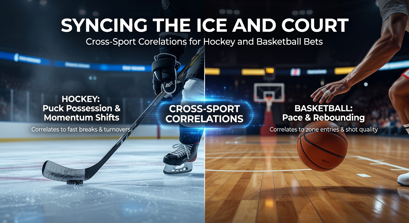 Vergleichsgrafik von NHL- und NBA-Spielplänen mit markierten Korrelationspunkten in den Playoffs