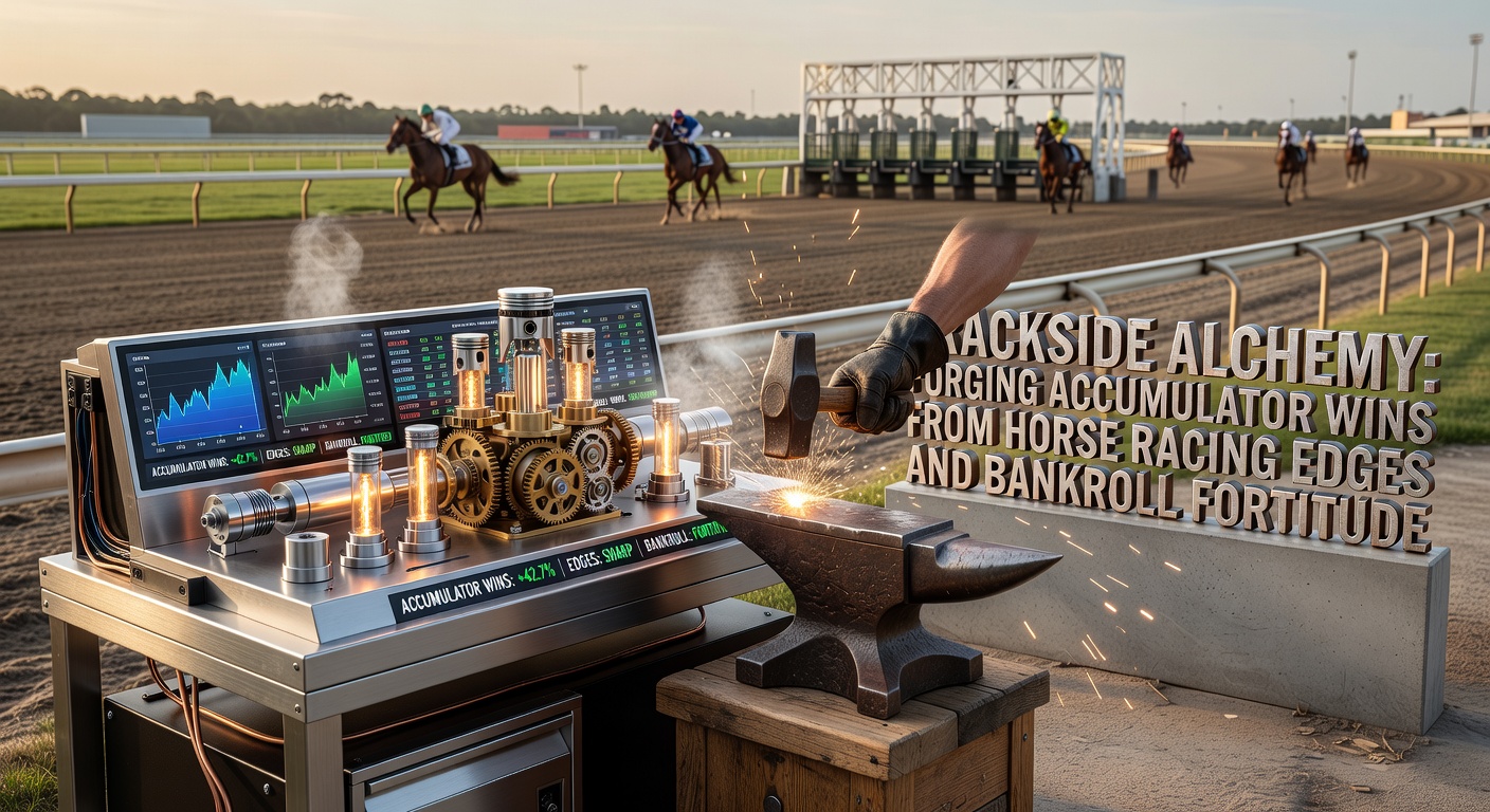 Pferderennen auf einer sonnigen Bahn mit Galoppierenden Pferden und Zuschauern am Rand, die die intensive Atmosphäre einfangen